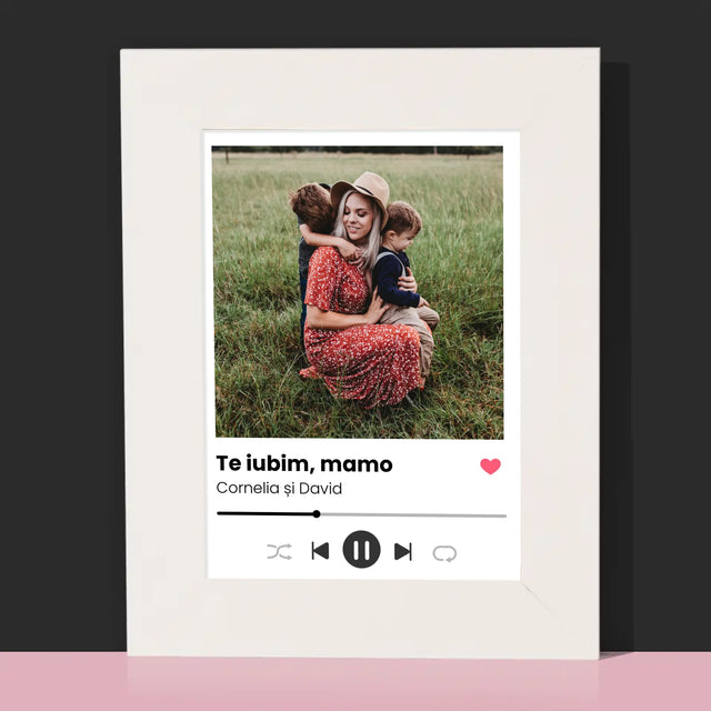 Fotografie Si Semnătură: Te Iubim Mamo - Ramă Pentru Fotografii (Horizontală)