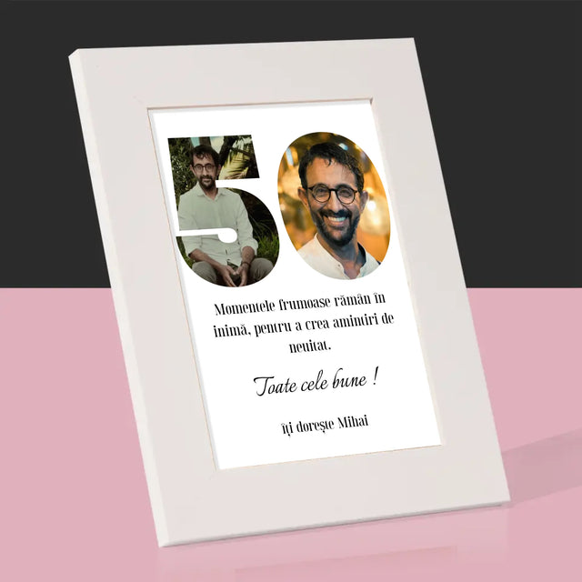 Cuvânt Din Fotografii: 50 Zi De Naștere - Ramă Pentru Fotografii (Horizontală)