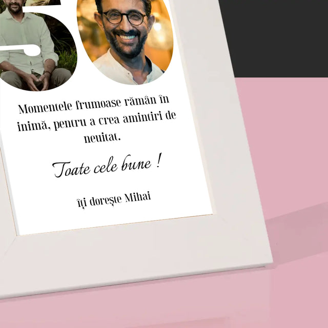 Cuvânt Din Fotografii: 50 Zi De Naștere - Ramă Pentru Fotografii (Horizontală)