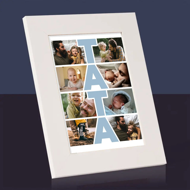 Colaj De Fotografii: Inscripție Tata - Ramă Pentru Fotografii (Horizontală)