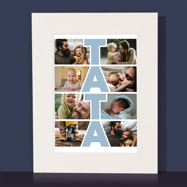 Colaj De Fotografii: Inscripție Tata - Ramă Pentru Fotografii (Horizontală)
