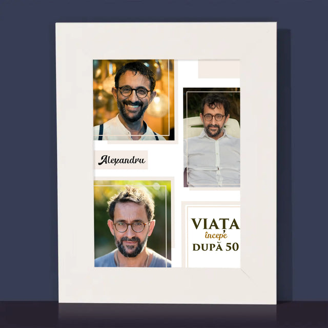 Colaj De Fotografii: Viața Începe După 50 - Ramă Pentru Fotografii (Horizontală)