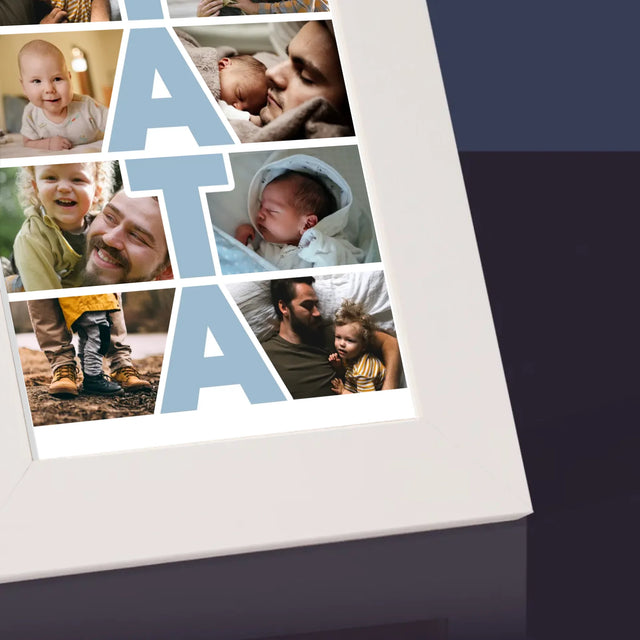 Colaj De Fotografii: Inscripție Tata - Ramă Pentru Fotografii (Horizontală)