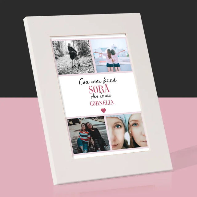 Colaj De Fotografii: Cea Mai Bună Soră Din Lume - Ramă Pentru Fotografii (Horizontală)