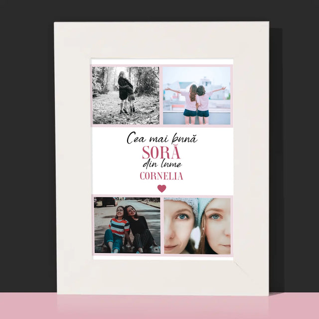 Colaj De Fotografii: Cea Mai Bună Soră Din Lume - Ramă Pentru Fotografii (Horizontală)