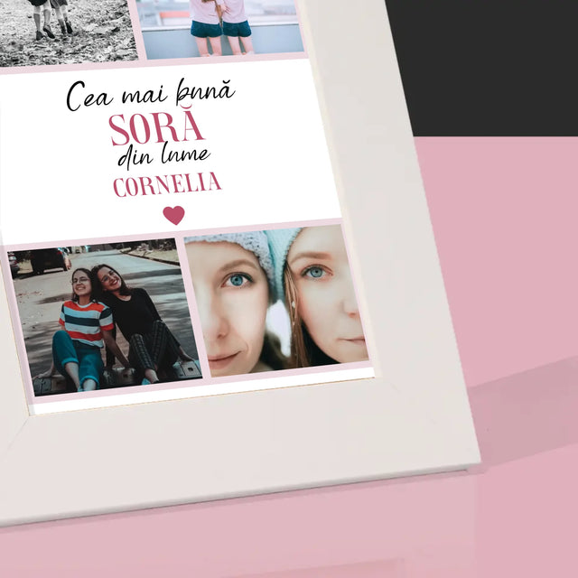 Colaj De Fotografii: Cea Mai Bună Soră Din Lume - Ramă Pentru Fotografii (Horizontală)