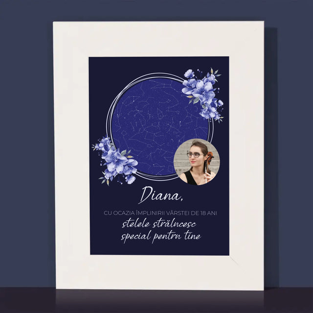 Harta Stelelor: Harta Stelelor: Stelele Strălucesc Pentru A-Ți Sărbători Ziua De Naștere - Ramă Pentru Fotografii (Horizontală)