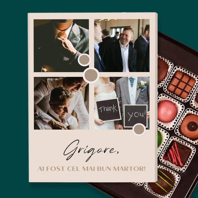 Colaj De Fotografii: Mulțumesc Colaj De Fotografii Pentru Martor La Cununie - Praline