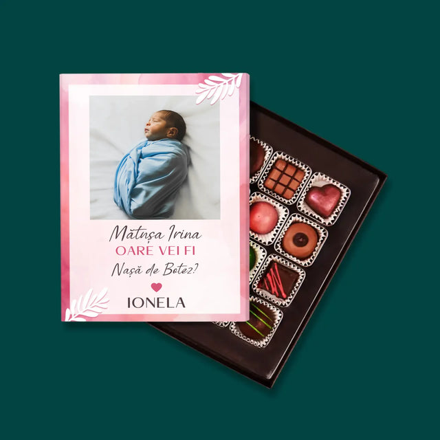 Colaj De Fotografii: Cerere Pentru Nașă De Botez - Praline