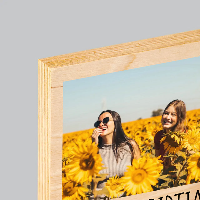 Colaj foto: 2 fotografii și semnătură - Imprimare pe lemn | RO