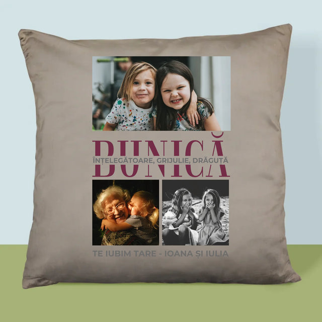 Colaj De Fotografii: Bunică Trăsături De Caracter - Pernă (Cu Fotografie)