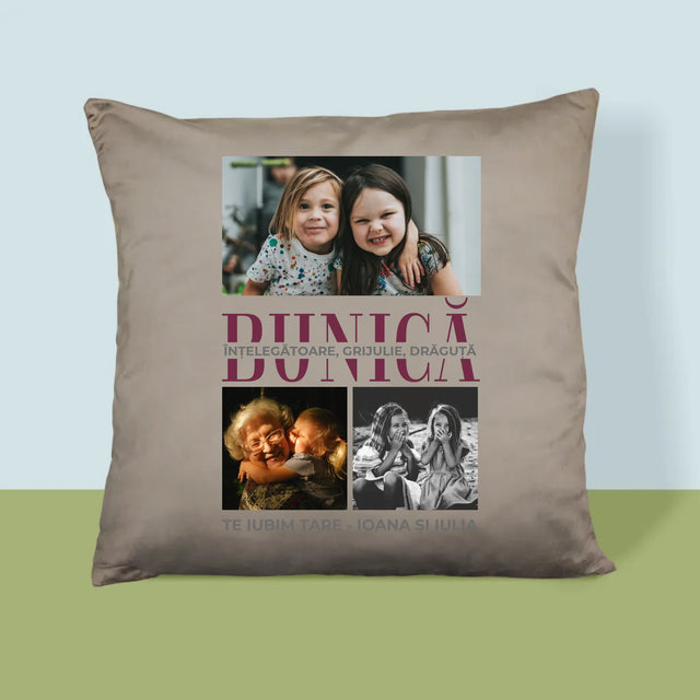 Colaj De Fotografii: Bunică Trăsături De Caracter - Pernă (Cu Fotografie)