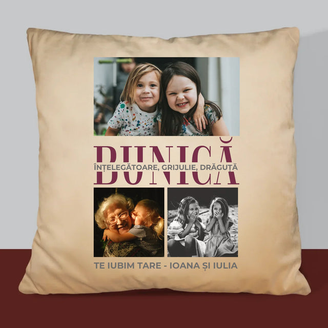 Colaj De Fotografii: Bunică Trăsături De Caracter - Pernă (Cu Fotografie)