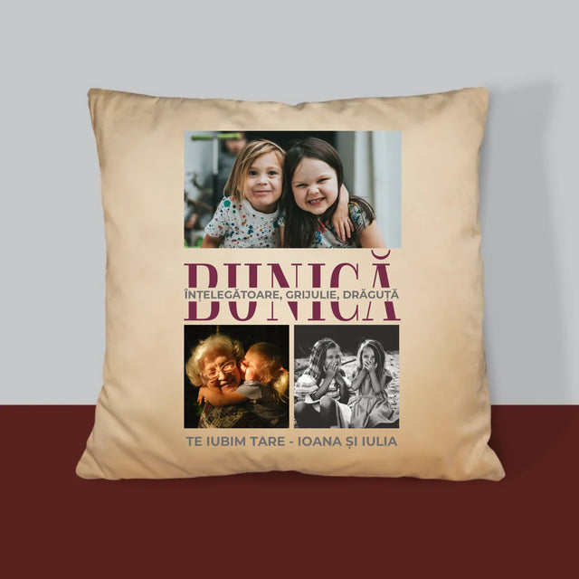 Colaj De Fotografii: Bunică Trăsături De Caracter - Pernă (Cu Fotografie)