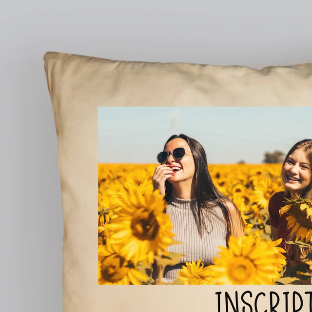 Colaj De Fotografii: 2 Fotografii Cu Inscripție - Pernă (Cu Fotografie)