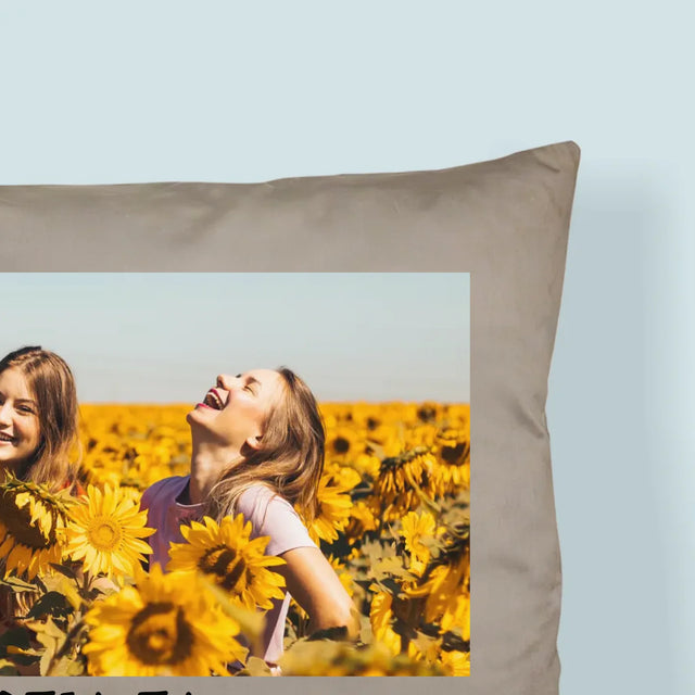 Colaj De Fotografii: 2 Fotografii Cu Inscripție - Pernă (Cu Fotografie)