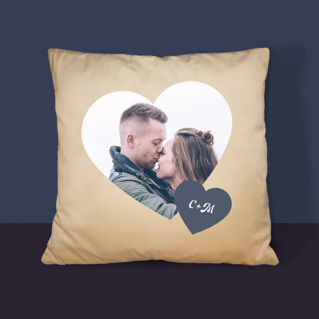 Colaj De Fotografii: Inițiale Inimă - Pernă (Cu Fotografie)