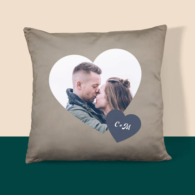 Colaj De Fotografii: Inițiale Inimă - Pernă (Cu Fotografie)