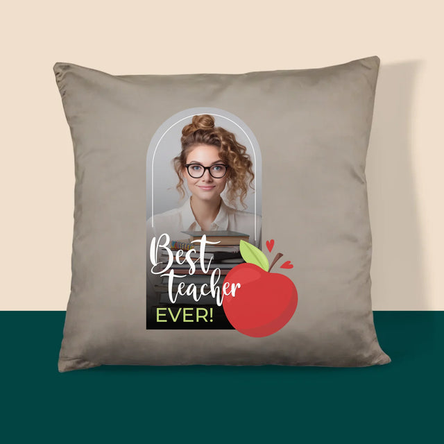 Fotografie Si Semnătură: Cel Mai Bun Învățător Din Lume - Pernă (Cu Fotografie)