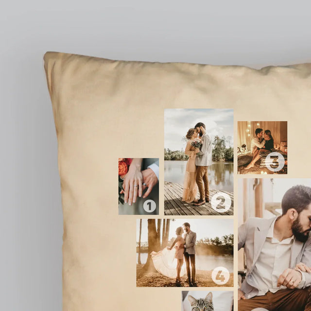 Colaj De Fotografii: Inimă - Colaj Din Fotografii - Pernă (Cu Fotografie)