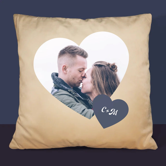 Colaj De Fotografii: Inițiale Inimă - Pernă (Cu Fotografie)