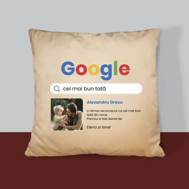 Fotografie Si Semnătură: Cel Mai Bun Tată Rezultat Google - Pernă (Cu Fotografie)