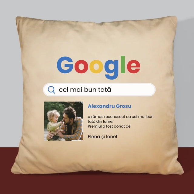 Fotografie Si Semnătură: Cel Mai Bun Tată Rezultat Google - Pernă (Cu Fotografie)