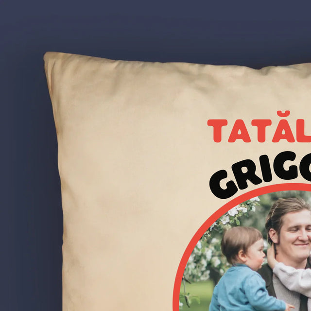 Fotografie Si Semnătură: Tată Eroul Meu - Pernă (Cu Fotografie)