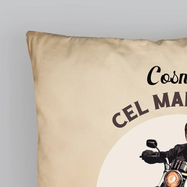 Personajul Tău: Fanul Motocicletelor - Pernă (Cu Fotografie)