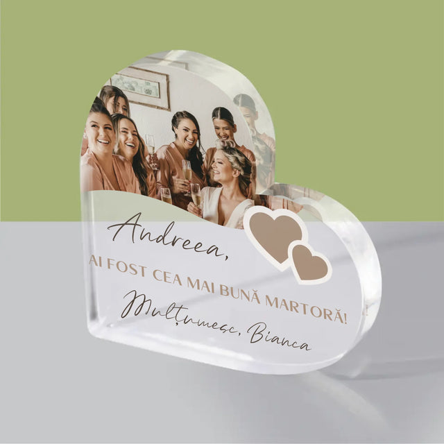 Colaj De Fotografii: Mulțumesc Colaj De Fotografii Pentru Martoră La Cununie - Bloc Acrilic
