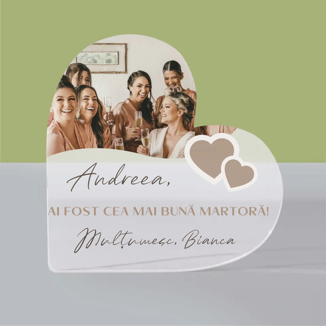 Colaj De Fotografii: Mulțumesc Colaj De Fotografii Pentru Martoră La Cununie - Bloc Acrilic