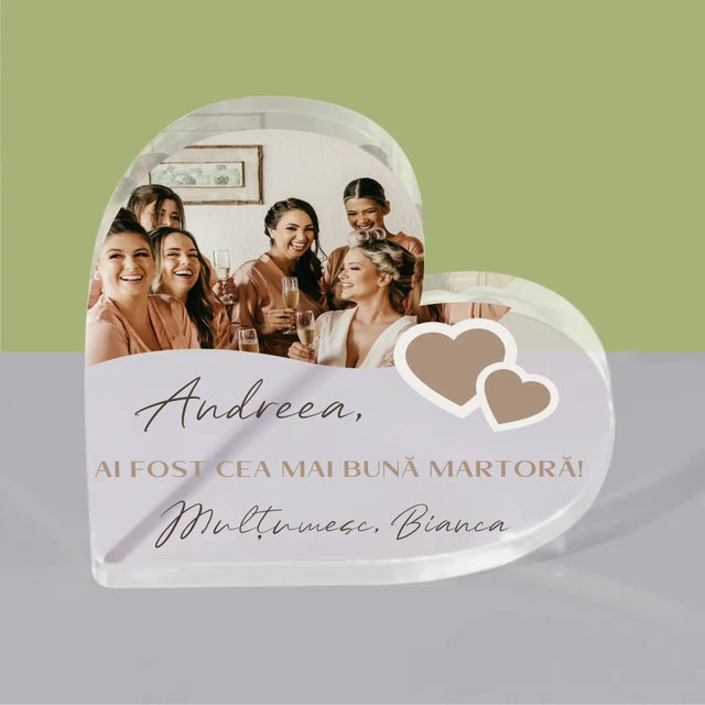 Colaj De Fotografii: Mulțumesc Colaj De Fotografii Pentru Martoră La Cununie - Bloc Acrilic