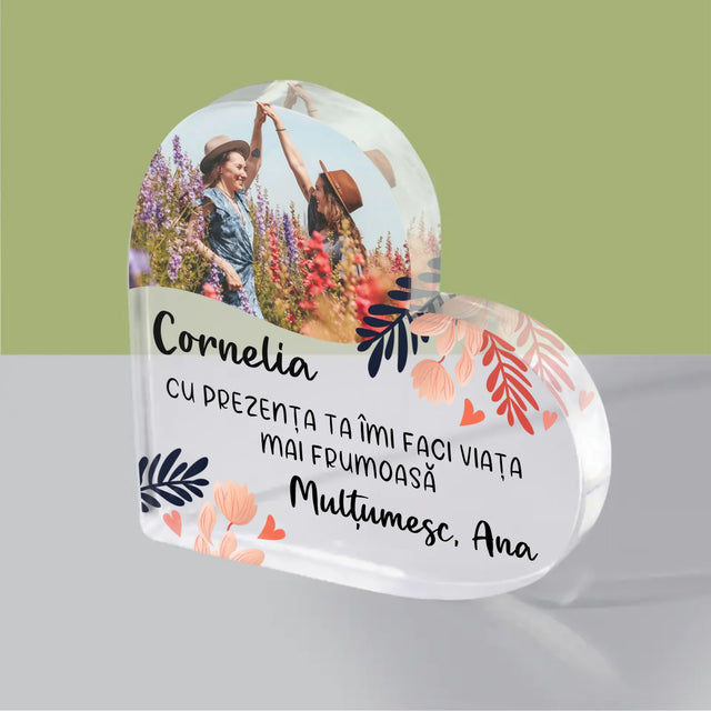 Fotografie Si Semnătură: Mulțumesc Prietenei Mele - Bloc Acrilic