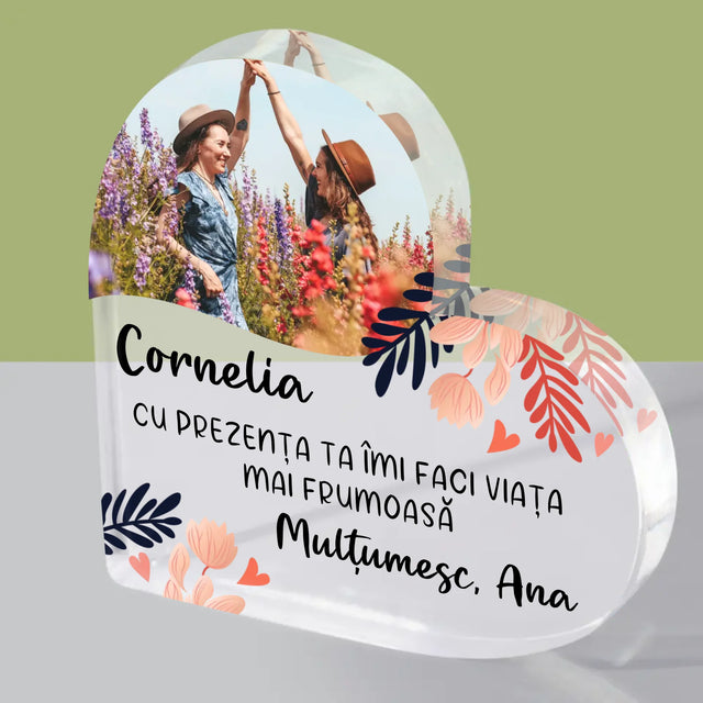 Fotografie Si Semnătură: Mulțumesc Prietenei Mele - Bloc Acrilic