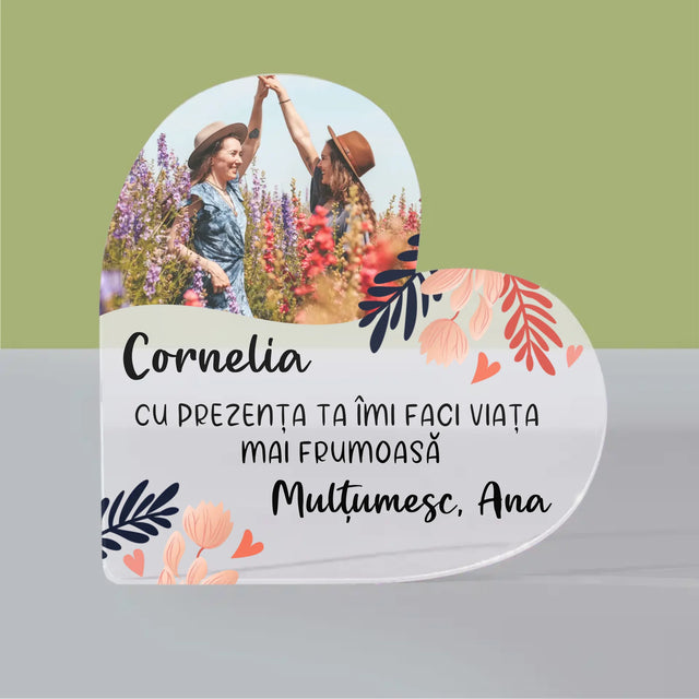 Fotografie Si Semnătură: Mulțumesc Prietenei Mele - Bloc Acrilic