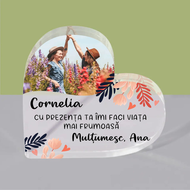 Fotografie Si Semnătură: Mulțumesc Prietenei Mele - Bloc Acrilic