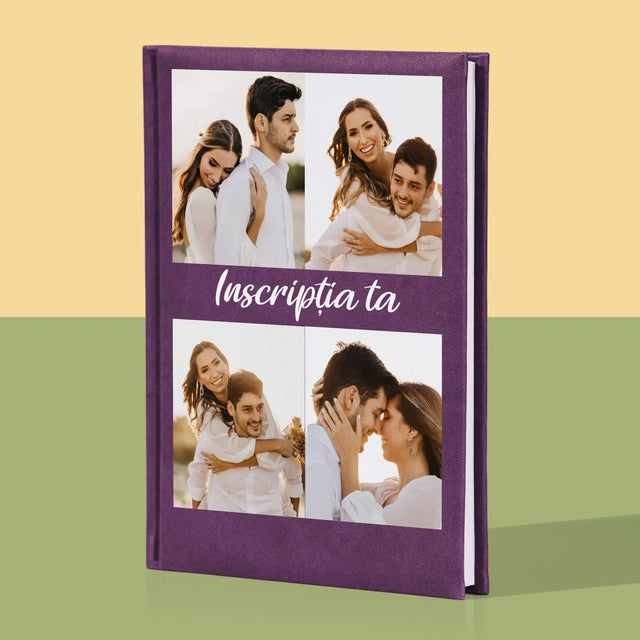 Colaj De Fotografii: 4 Fotografii Cu Inscripție - Carte Pentru Notițe Cu Fotografie