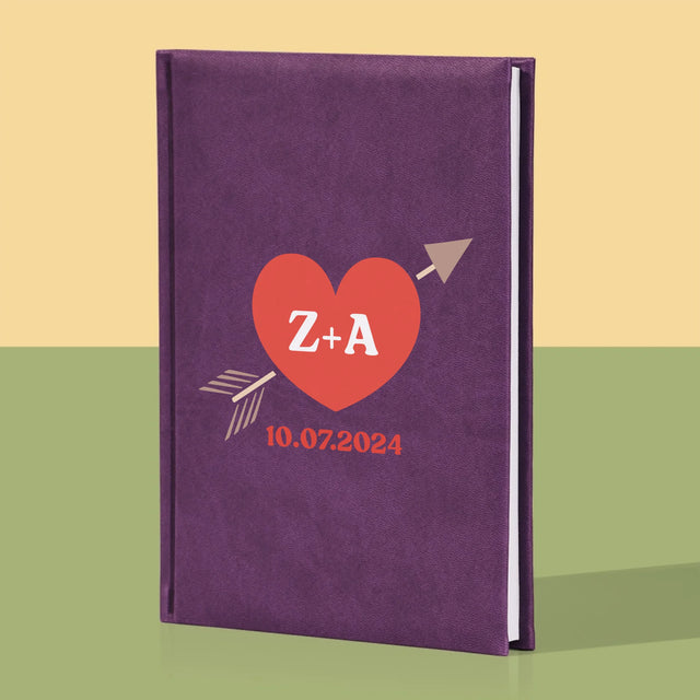 Monogramă: Inițiale Inimă Cu Săgeată - Carte Pentru Notițe Cu Fotografie