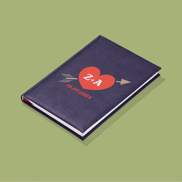 Monogramă: Inițiale Inimă Cu Săgeată - Carte Pentru Notițe Cu Fotografie