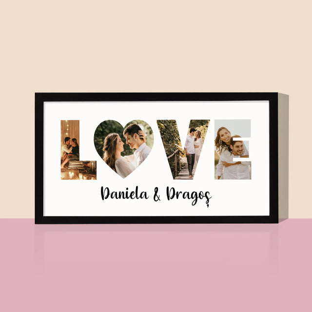 Cuvânt Din Fotografii: Love Din Fotografiile Tale - Imprimare Cu Ramă 20X40 (Horizontală)