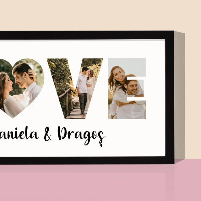 Cuvânt Din Fotografii: Love Din Fotografiile Tale - Imprimare Cu Ramă 20X40 (Horizontală)