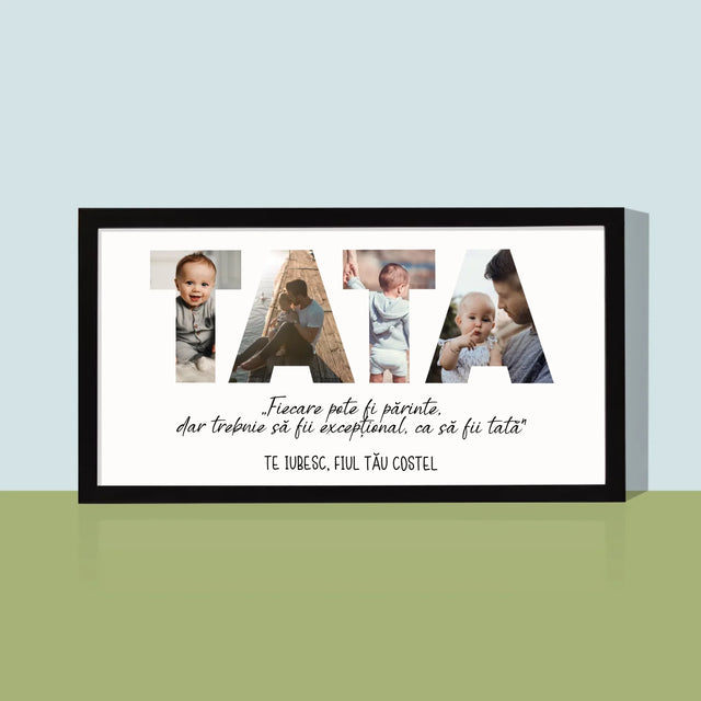 Cuvânt Din Fotografii: Tatăl Meu Excepțional - Imprimare Cu Ramă 20X40 (Horizontală)