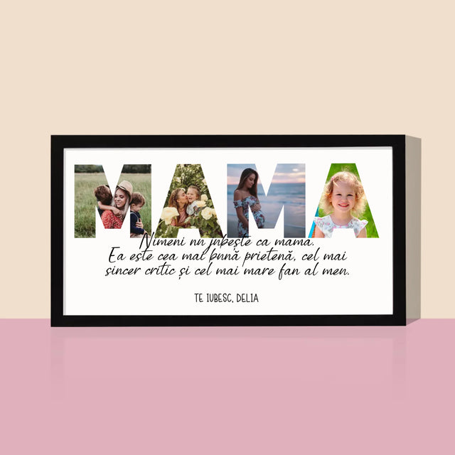 Cuvânt Din Fotografii: Cea Mai Excelentă Mamă Din Lume - Imprimare Cu Ramă 20X40 (Horizontală)