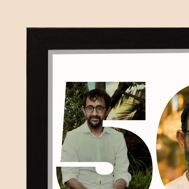 Cuvânt Din Fotografii: 50 Zi De Naștere - Imprimare Cu Ramă 20X40 (Horizontală)