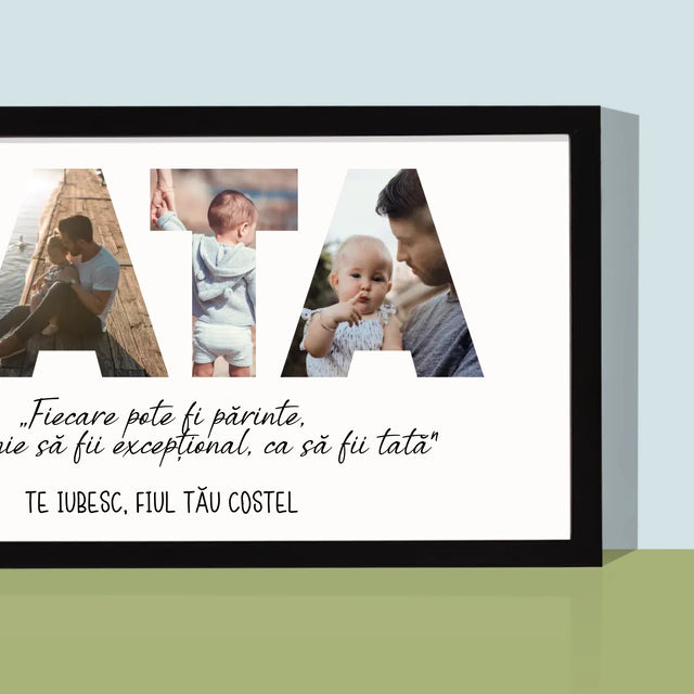 Cuvânt Din Fotografii: Tatăl Meu Excepțional - Imprimare Cu Ramă 20X40 (Horizontală)