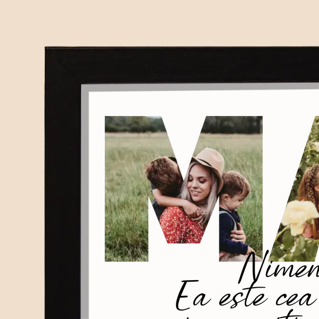 Cuvânt Din Fotografii: Cea Mai Excelentă Mamă Din Lume - Imprimare Cu Ramă 20X40 (Horizontală)