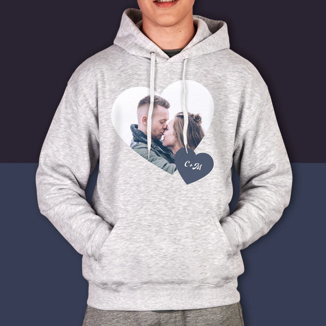 Colaj De Fotografii: Inițiale Inimă - Hanorac Cu Glugă Pentru Bărbați