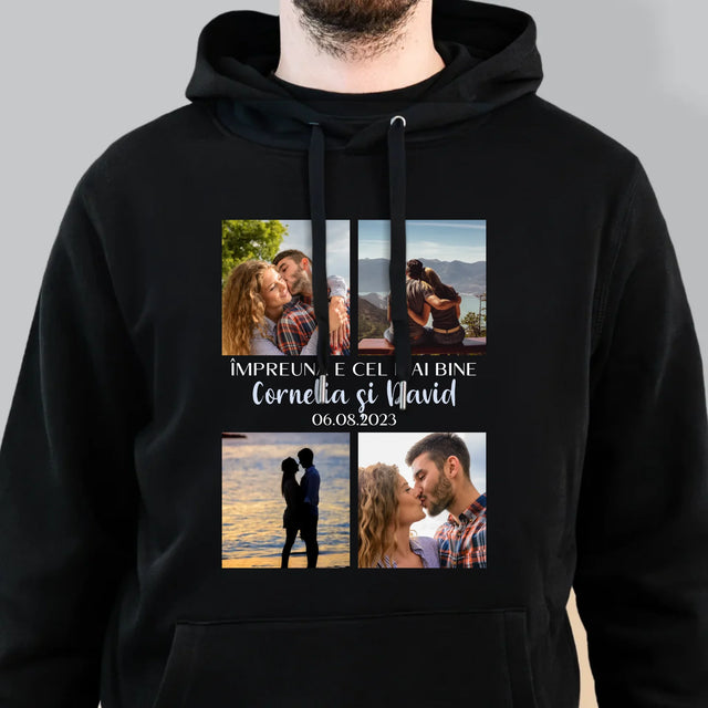 Colaj De Fotografii: Împreună E Cel Mai Bine - Hanorac Cu Glugă Pentru Bărbați