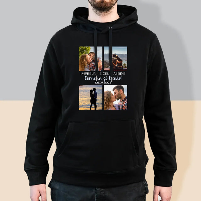 Colaj De Fotografii: Împreună E Cel Mai Bine - Hanorac Cu Glugă Pentru Bărbați