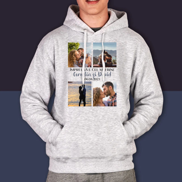 Colaj De Fotografii: Împreună E Cel Mai Bine - Hanorac Cu Glugă Pentru Bărbați